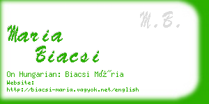 maria biacsi business card